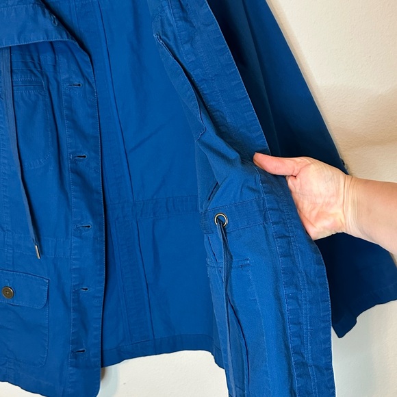 Coldwater Creek Marine Blue Cargo Jacket with Inner Drawstrings - size 10 - Picture 5 of 10